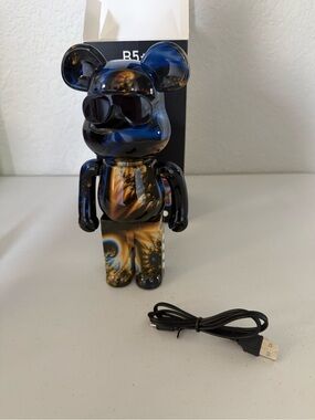Bear-Shaped Portable Bluetooth Speaker in Blue & Gold